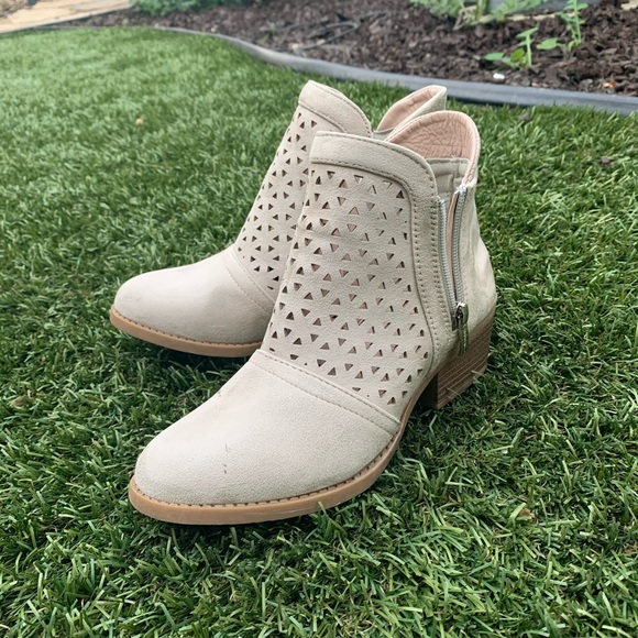 Sand Faux Suede Ankle Booties - Picture 6 of 6